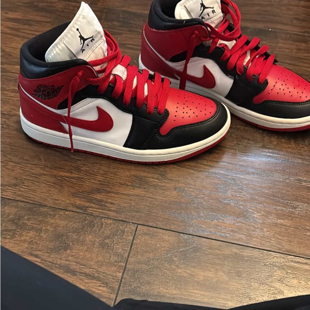 Air Jordan Red and Black High-Top Sneakers